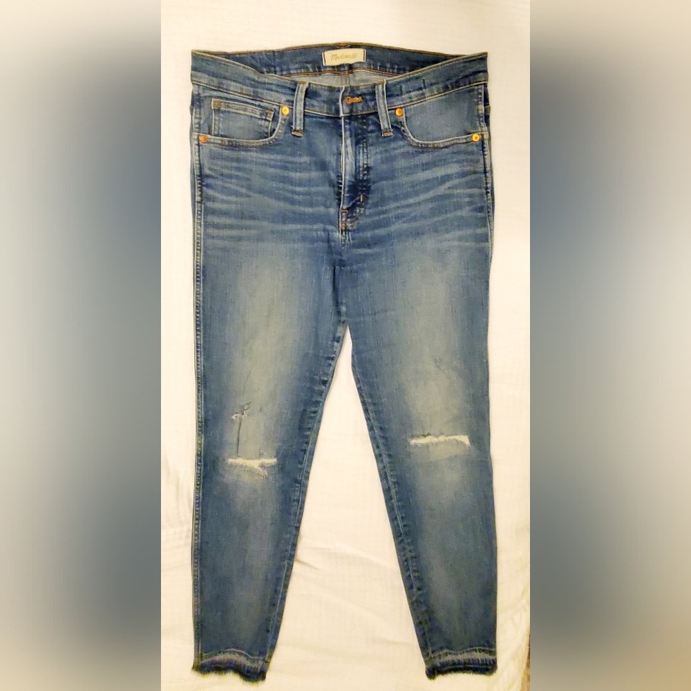SZ 30 MADEWELL DISTRESSED SKINNY JEANS